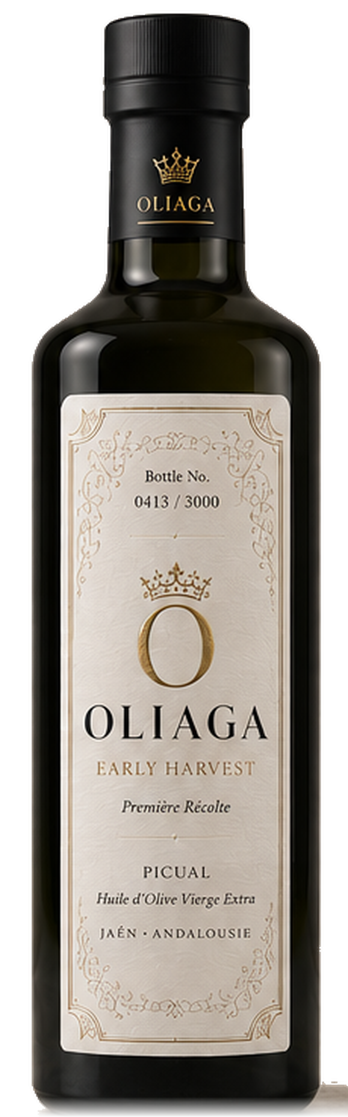 OLIAGA 500 ml bottle of Picual early harvest extra virgin olive oil